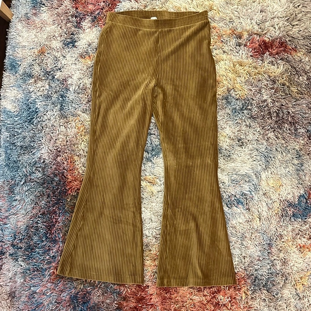 Aerie Flared Brown Velour Pants